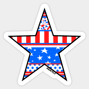 July 4th Busy Stripes Sticker